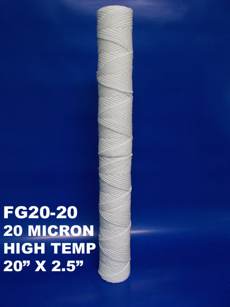 High Temperature - FDA Food grade 20 micron Hot Water Filters  2.5" x 20" -  4 Filters