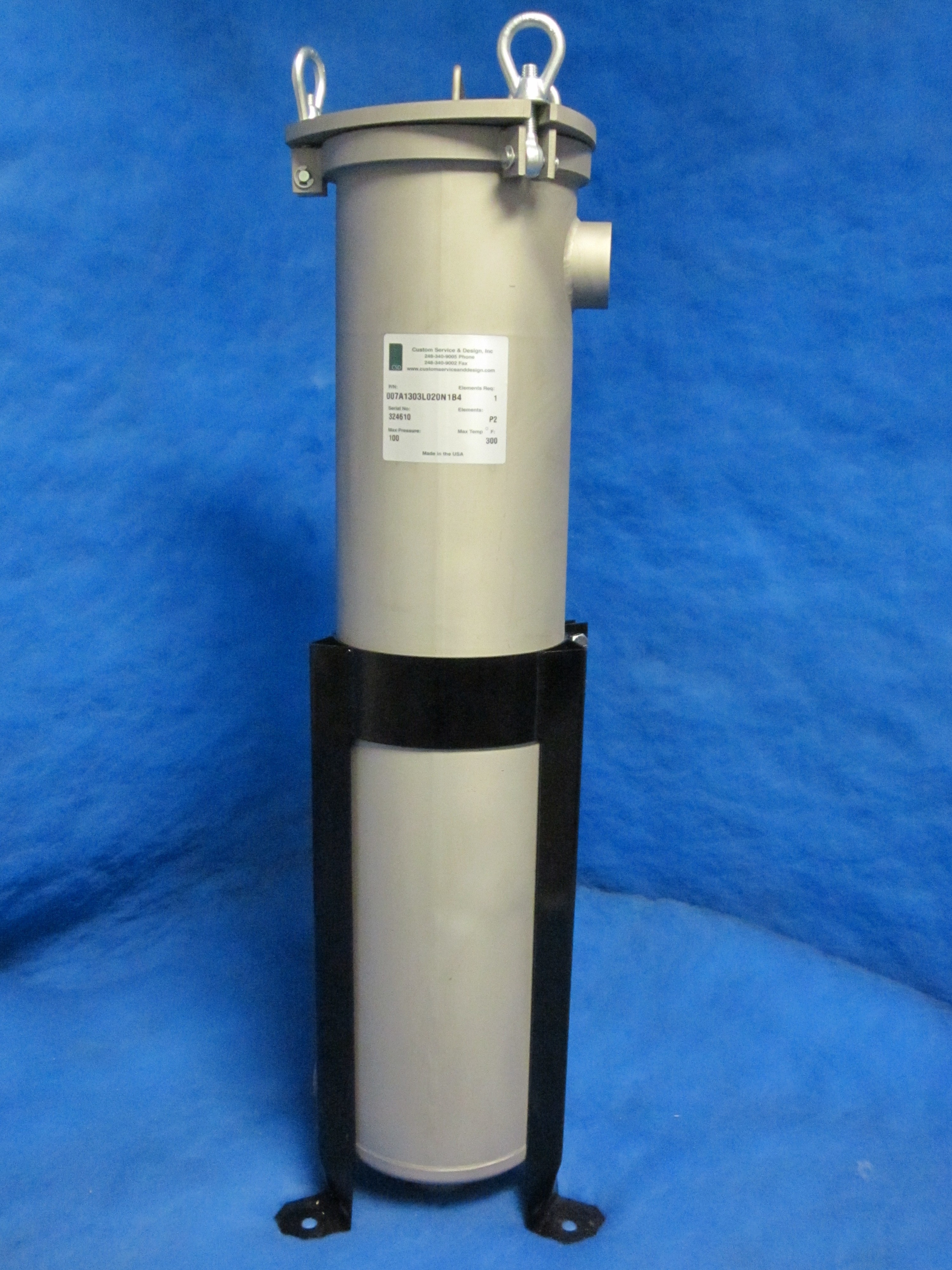 Industrial Bag Housing , Size #2 304 Stainless Steel.  2" inlet / outlet NPT