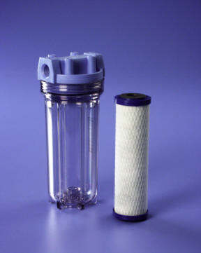 Whole House 10" Clear Sediment Water Filter Housing- Bracket, Wrench  Uses 2.5" x 9.75" Filter